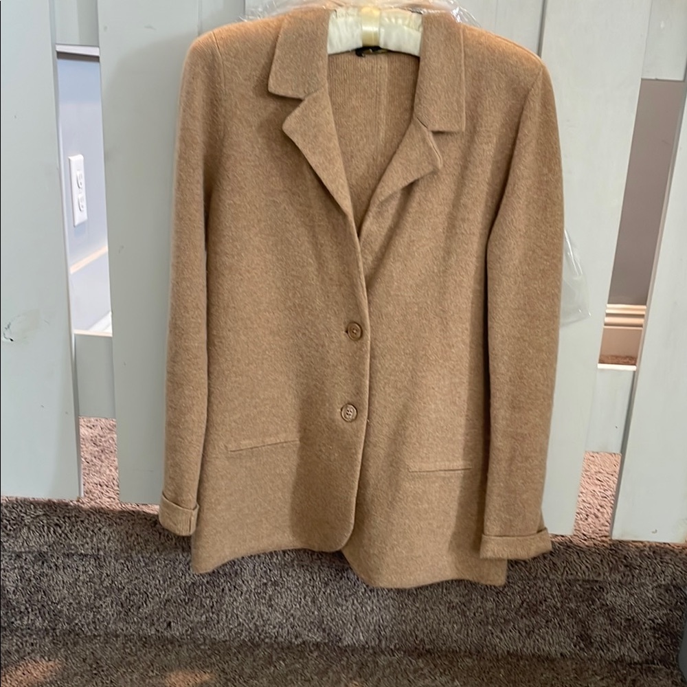 Charter Club Tan Blazer Classic Tailored Design